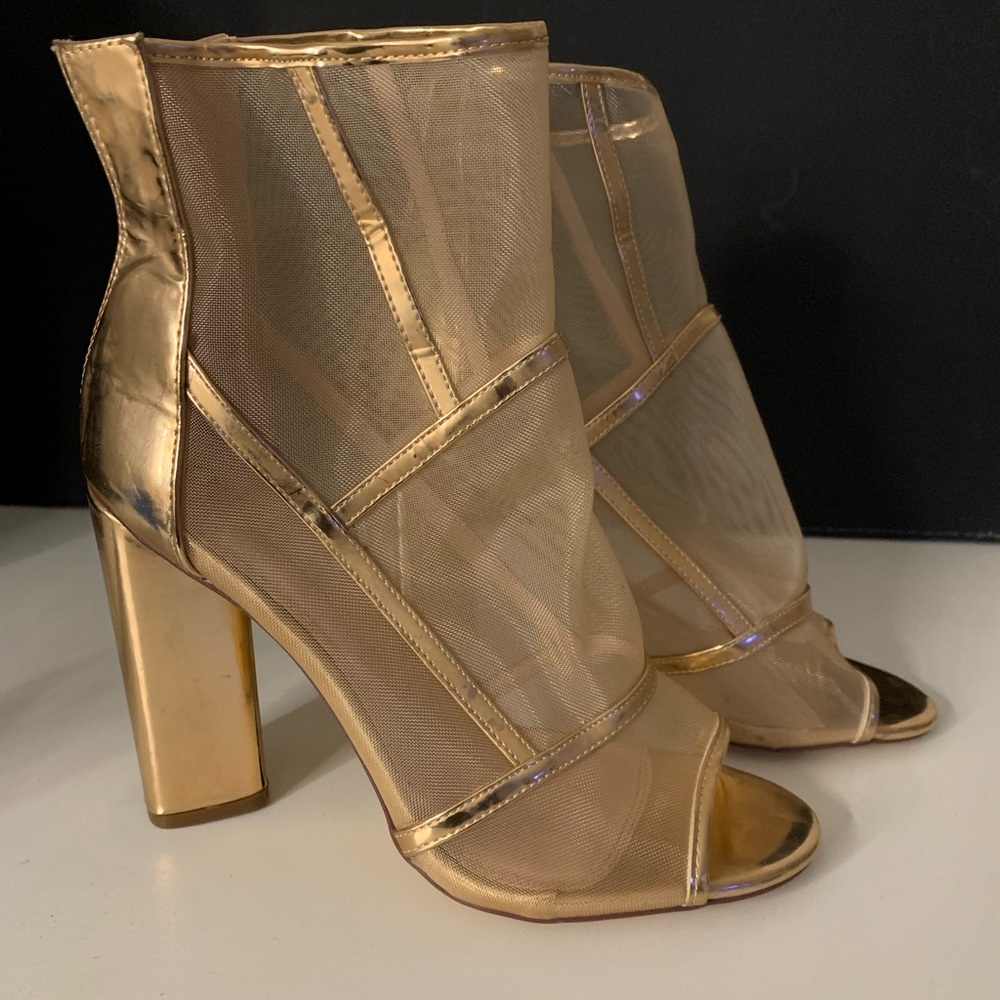Gold & Mesh Heels